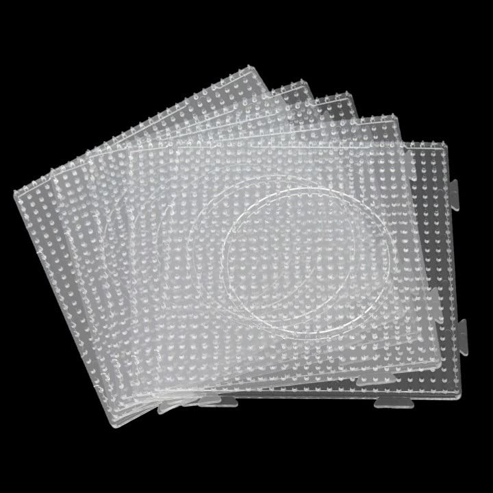 Ziqi 12PCS Mini Fuse Beads Pegboards  2.6mm Plastic Perler Bead Pegboard  Square Fuse Beads Board  Large Clear Perler Bead Pegboard Work for 2.6MM Mini Fuse Beads  Craft Beads-5.3 x 5.3 Inch - Image 3